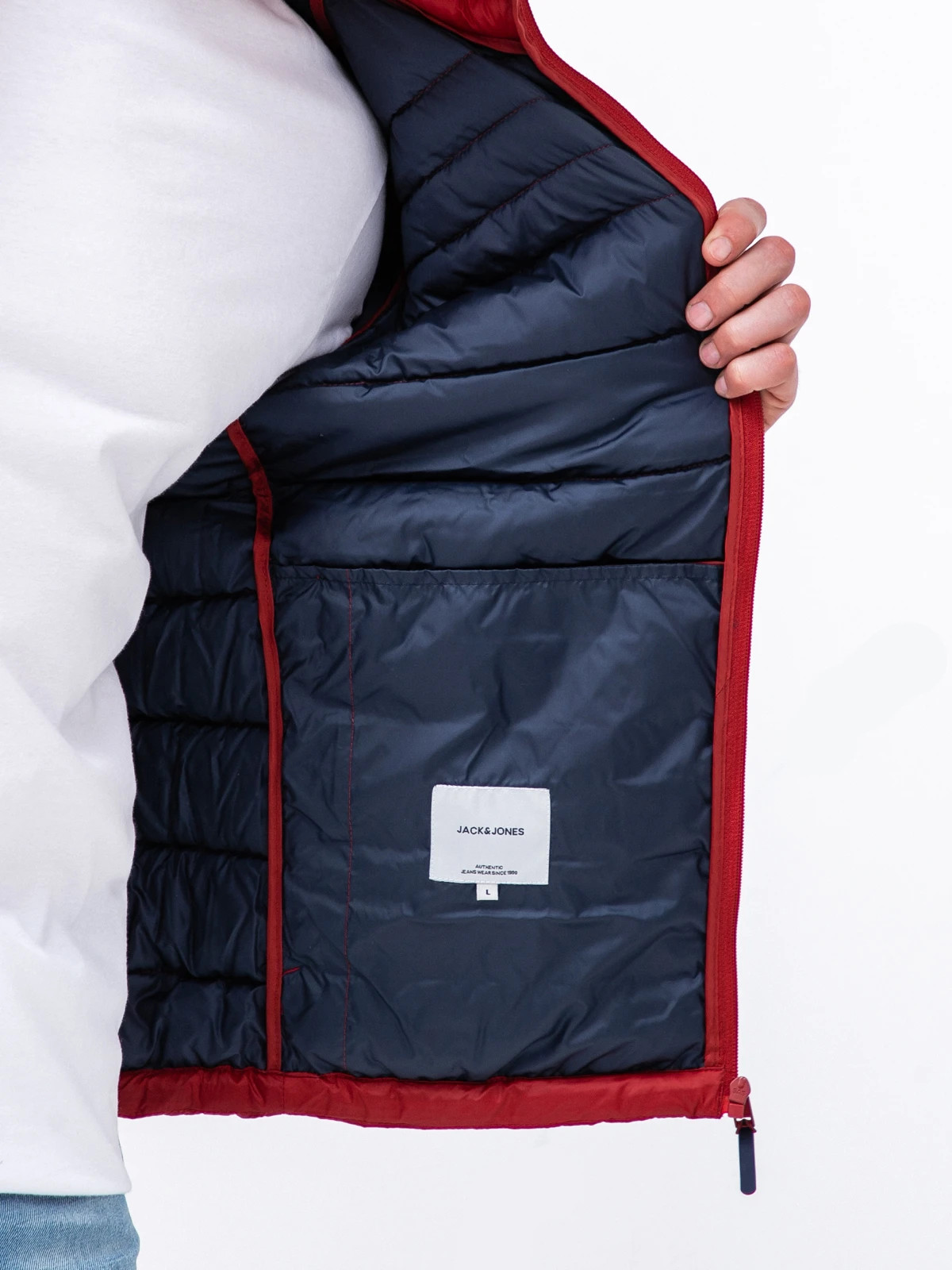 Куртка JJEACE PUFFER COLLAR STS 12189878-Red Dahlia Jack & Jones L Червоний 12189878-RED DAHLIA