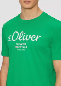 Футболка T-shirt à logo imprimé 2139909.75D1 s.Oliver L Зелений 2139909.75D1