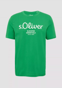 Футболка T-shirt à logo imprimé 2139909.75D1 s.Oliver L Зелений 2139909.75D1