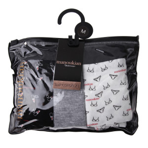 Труси Manoukian SLIPS-X3-FEMME світло-сірий, чорний, білий Жін L 12890190-2