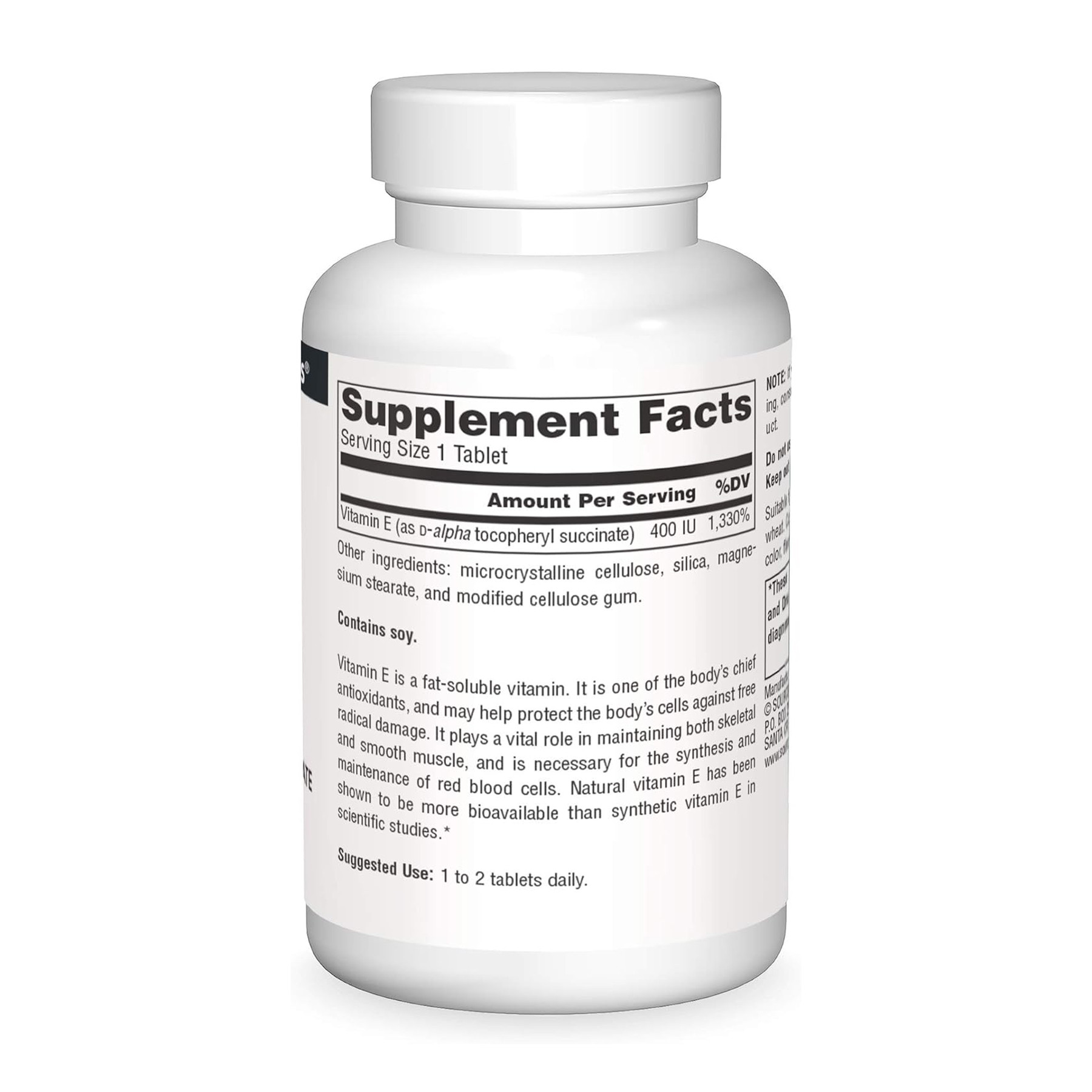 Таблетки Source Naturals Vitamin E 400 IU D-Alpha Tocopherol - 100 tabs 2023-10-6156