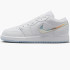 Кросівки Nike GS Air Jordan 1 Low White Ice Blue Glitter Swoosh FQ9112-100