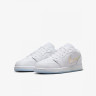 Кросівки Nike GS Air Jordan 1 Low White Ice Blue Glitter Swoosh FQ9112-100