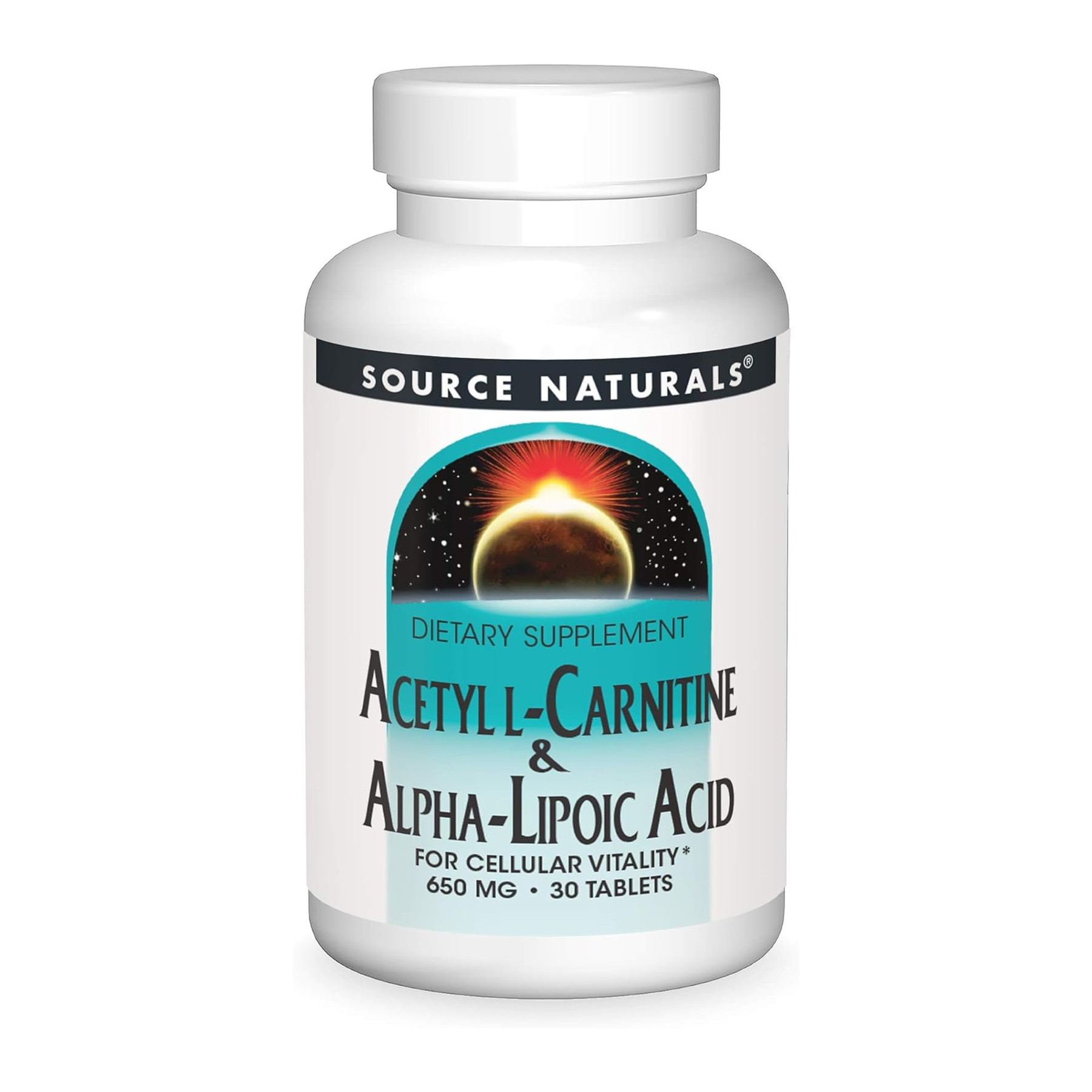 Таблетки Source Naturals Acetyl L-Carnitine & Alpha-Lipoic Acid 650 mg - 30 tabs 2023-10-6608