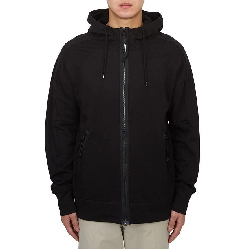 Кофта C.P. Company Diagonal Raised Fleece Goggle Zipped Hooded Sweatshirt 'Black 18CMSS028A 005086W