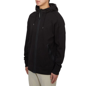 Кофта C.P. Company Diagonal Raised Fleece Goggle Zipped Hooded Sweatshirt 'Black 18CMSS028A 005086W