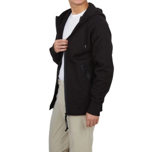 Кофта C.P. Company Diagonal Raised Fleece Goggle Zipped Hooded Sweatshirt 'Black 18CMSS028A 005086W