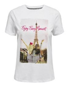 Футболка ONLNEW INDRE S/S T-SHIRT CS NN 15206581-White-Print:ENJOY ONLY L Білий 15206581-WHITE-PRINT:ENJO
