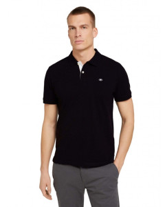 Поло basic polo with contrast 1027713XX1029999 Tom Tailor M Чорний 1027713XX1029999