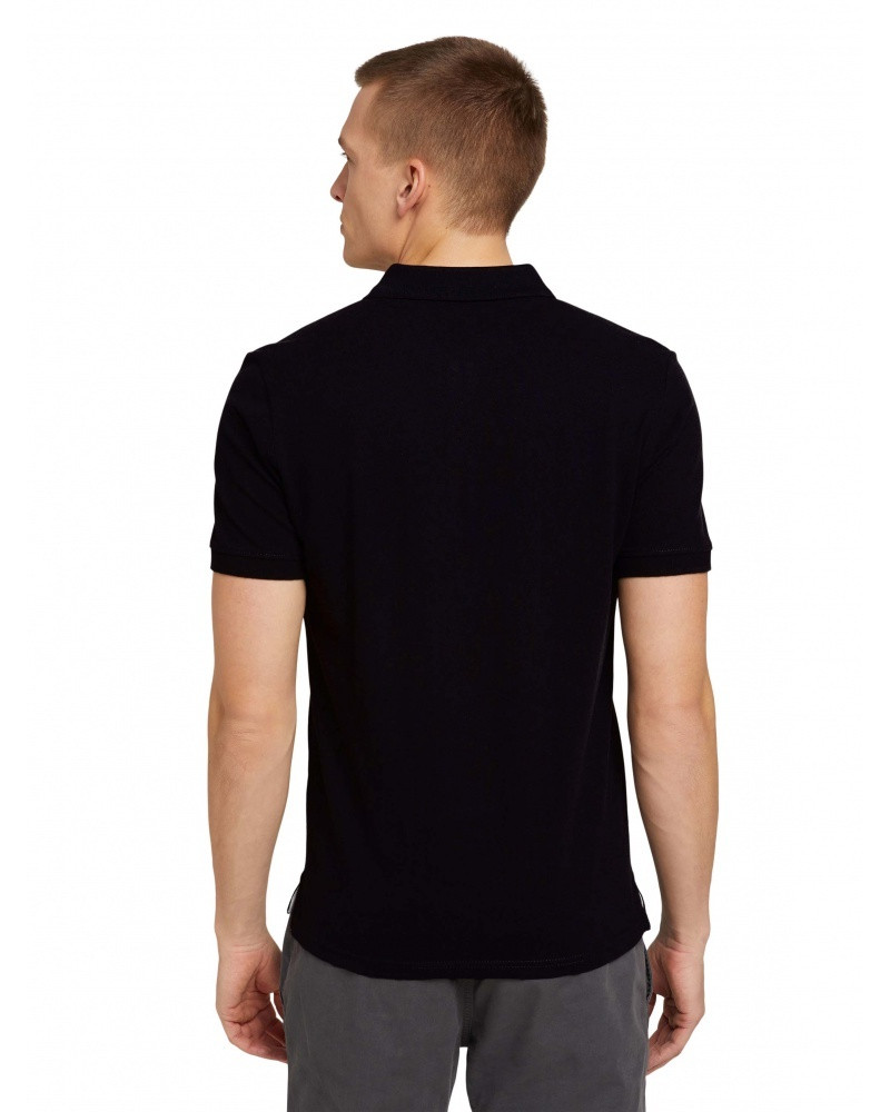Поло basic polo with contrast 1027713XX1029999 Tom Tailor M Чорний 1027713XX1029999