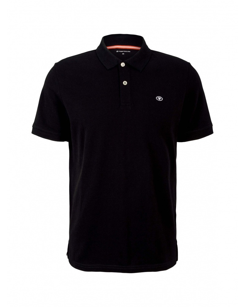 Поло basic polo with contrast 1027713XX1029999 Tom Tailor M Чорний 1027713XX1029999