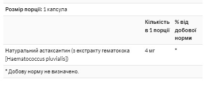 Софт гелеві капсули Astaxanthin 4 mg - 60 Veg Softgels 2022-10-0402