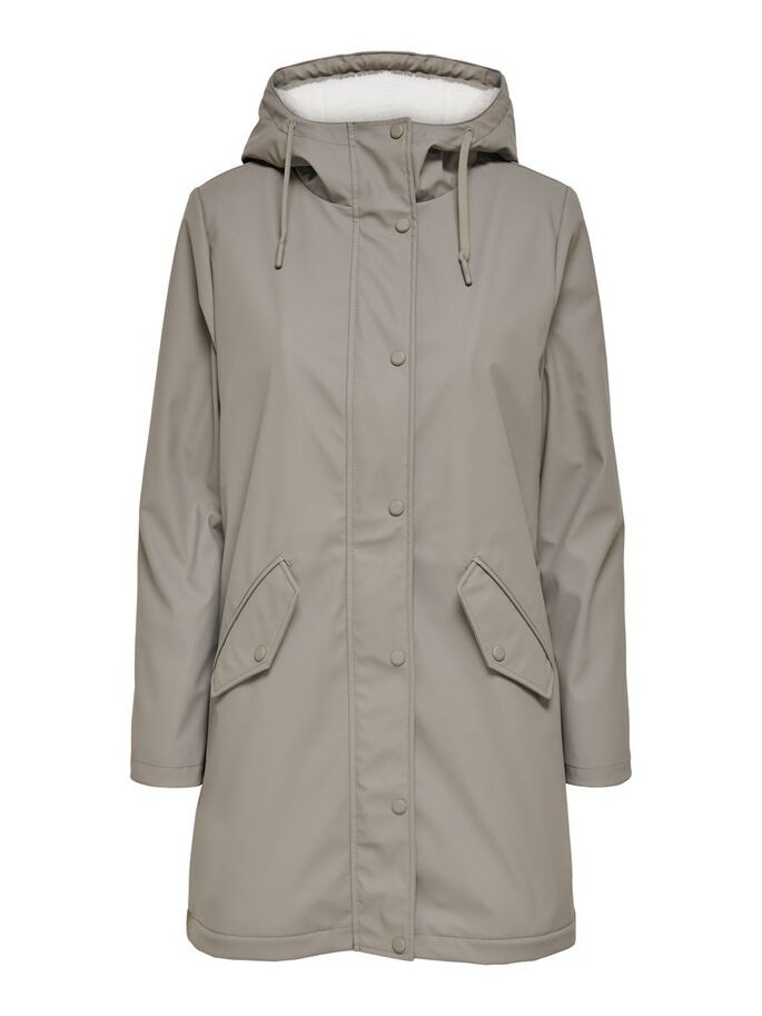 Куртка ONLSALLY RAINCOAT CC OTW 15206116-Brushed Nickel-Detail:WHITE TEDDY ONLY M Сірий 15206116-Brushed Nickel-D