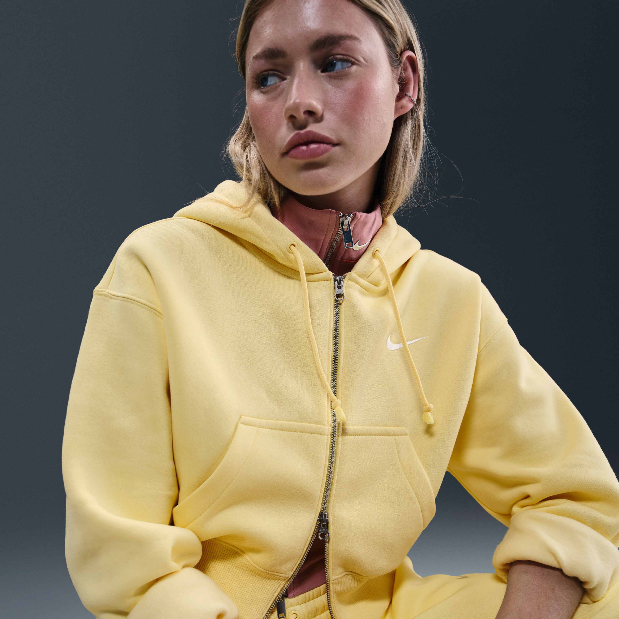 Толстовка жіноча Nike W Phnx Flc Crop Yellow HV2426-722