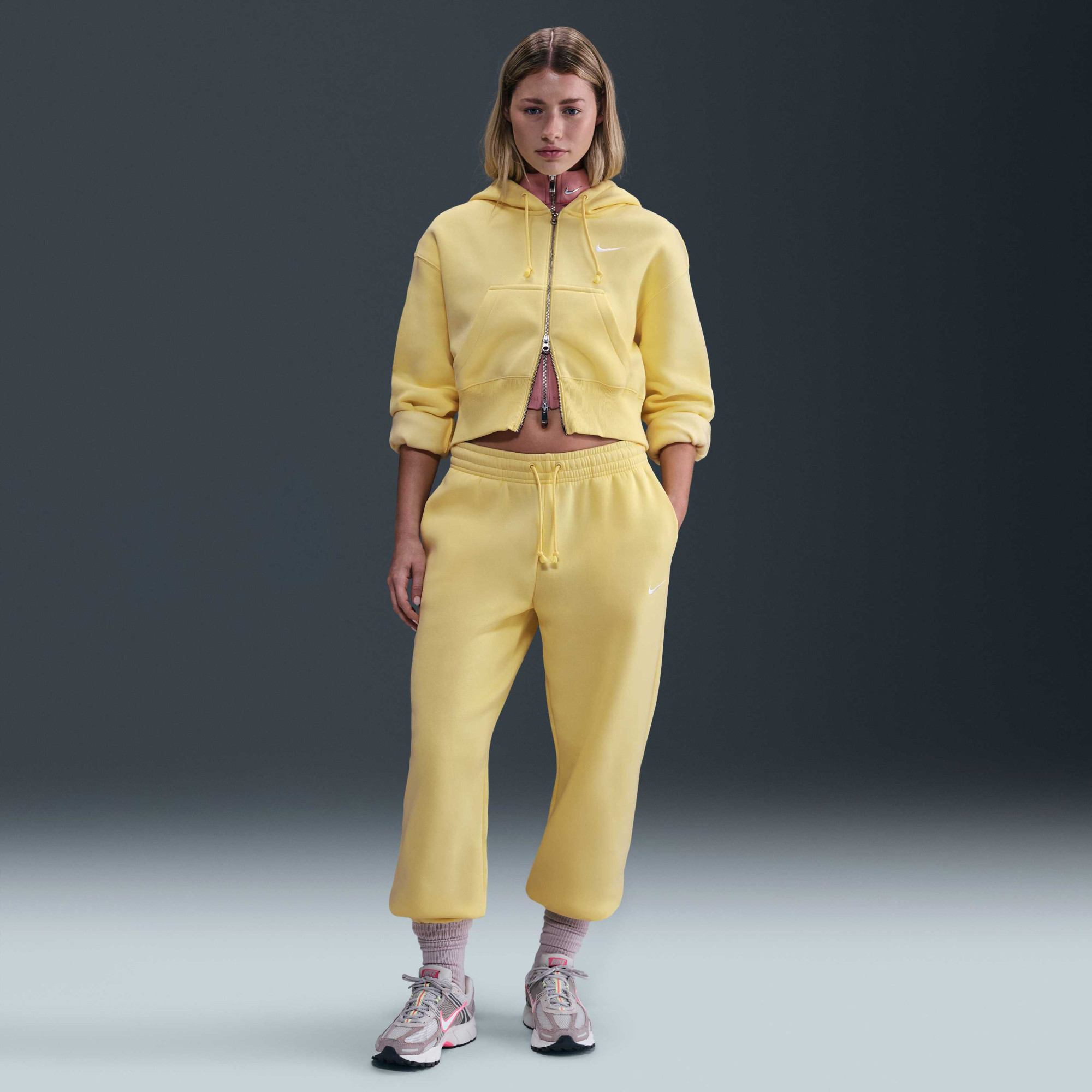 Толстовка жіноча Nike W Phnx Flc Crop Yellow HV2426-722