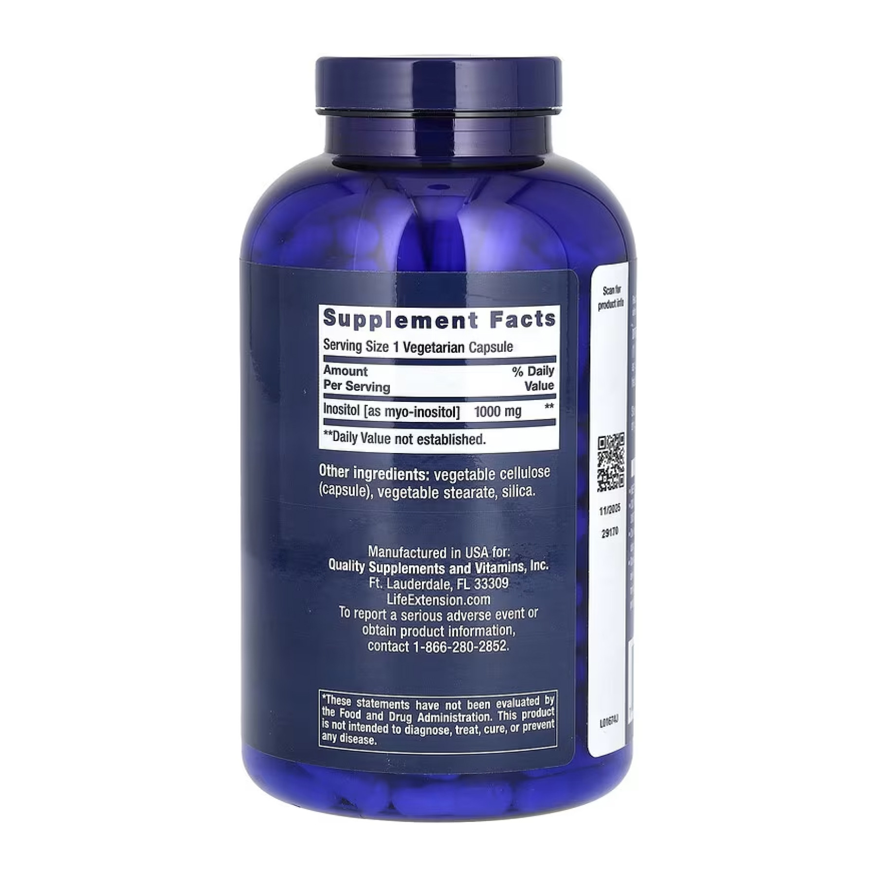 Капсули Life Extension Inositol 1000mg - 360 vcaps 2023-10-4280