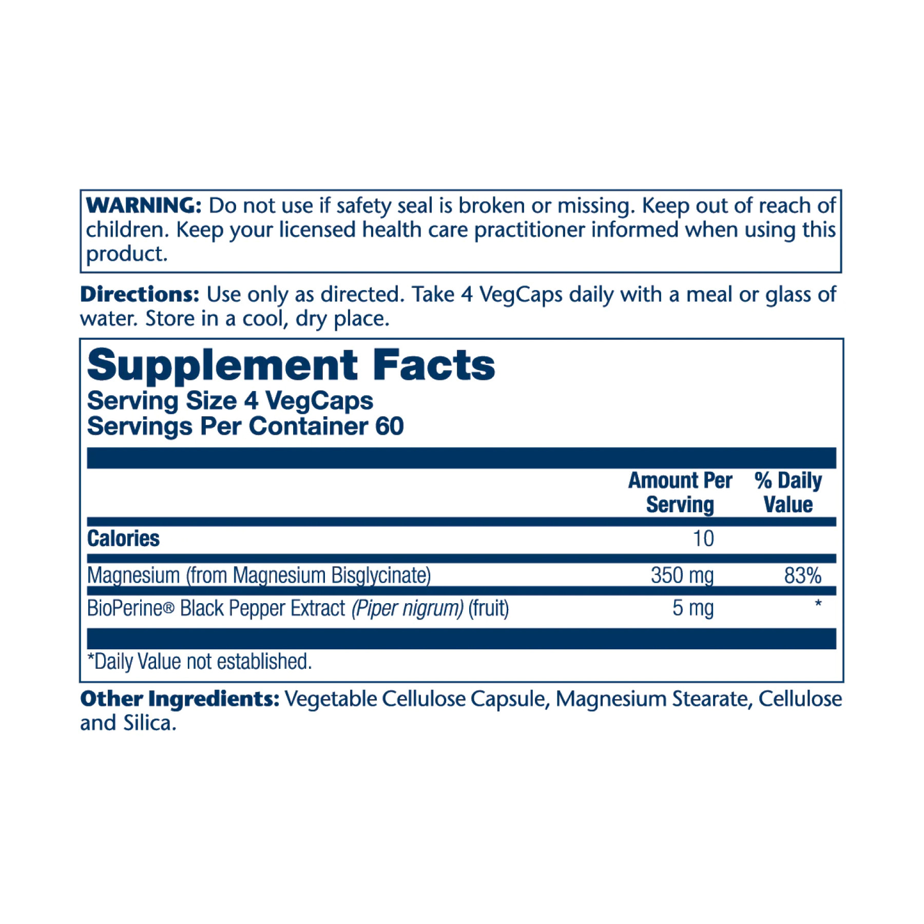 Капсули Magnesium Glycinate 350mg - 120 vcaps 2022-10-1798