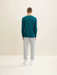 Кофта BASIC CREW NECK SWEATER 1027661-30316 Tom Tailor M Зелений 1027661-30316