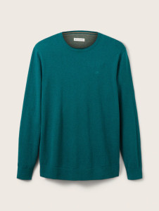 Кофта BASIC CREW NECK SWEATER 1027661-30316 Tom Tailor M Зелений 1027661-30316