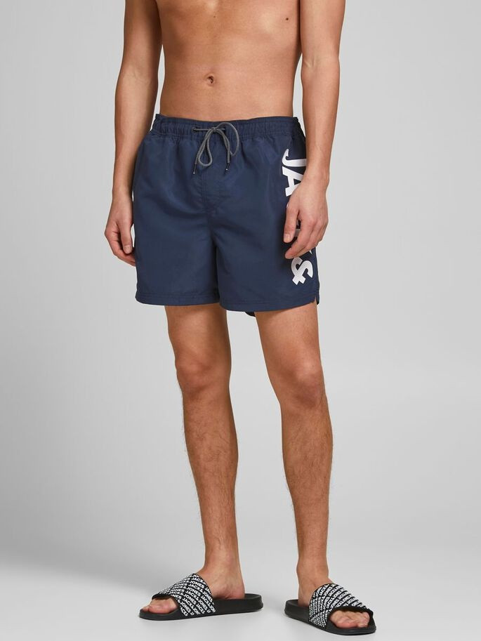 Шорти для плавання JJIBALI JJSWIMSHORTS AKM LOGO STS 12183806 Navy Blazer Jack&Jones S Темно-синій 12183806NAVYBLAZER