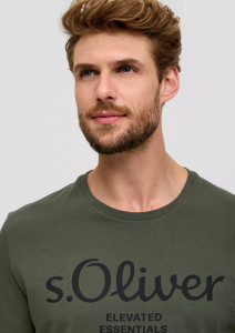 Футболка T-shirt à logo imprimé 2139909.79D1 s.Oliver L Хакі 2139909.79D1