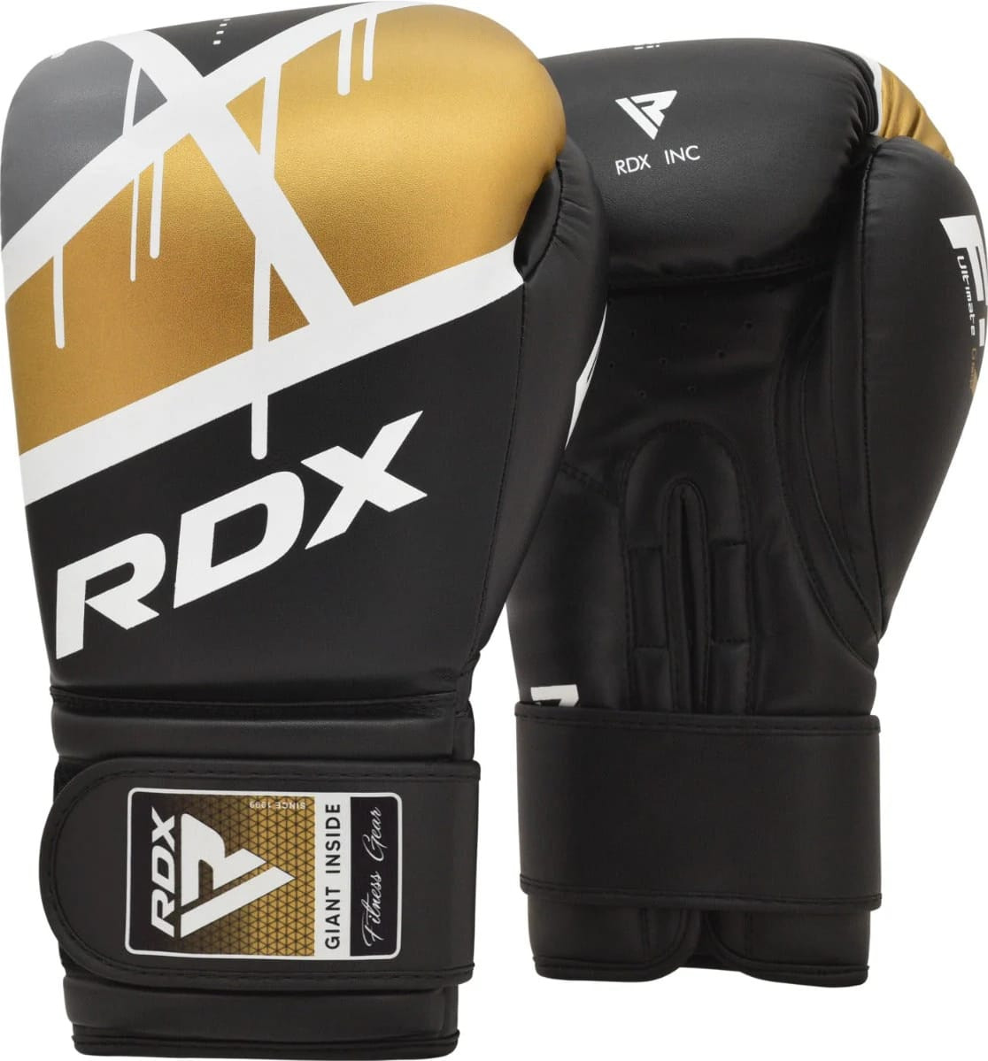 Рукавиці боксерські RDX BOXING GLOVES BGR-F7 чорний, золотий 12 унцій (BGR-F7BGL) BGR-F7BGL