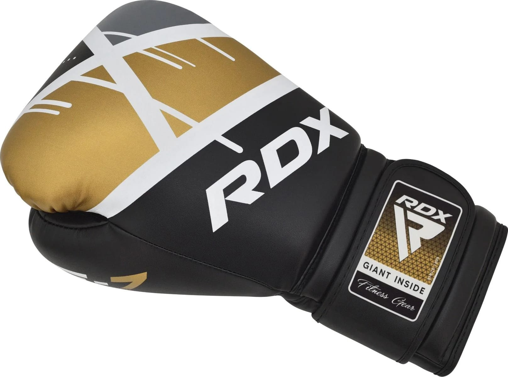 Рукавиці боксерські RDX BOXING GLOVES BGR-F7 чорний, золотий 12 унцій (BGR-F7BGL) BGR-F7BGL