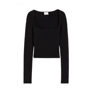 Топ H&M Square-Neck Crop Top Black 1189031002 S 1189031002