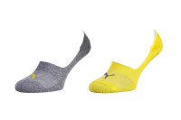 Шкарпетки Puma FOOTIE 2P UNISEX сірий-жовтий Уні 39-42 141011001-003