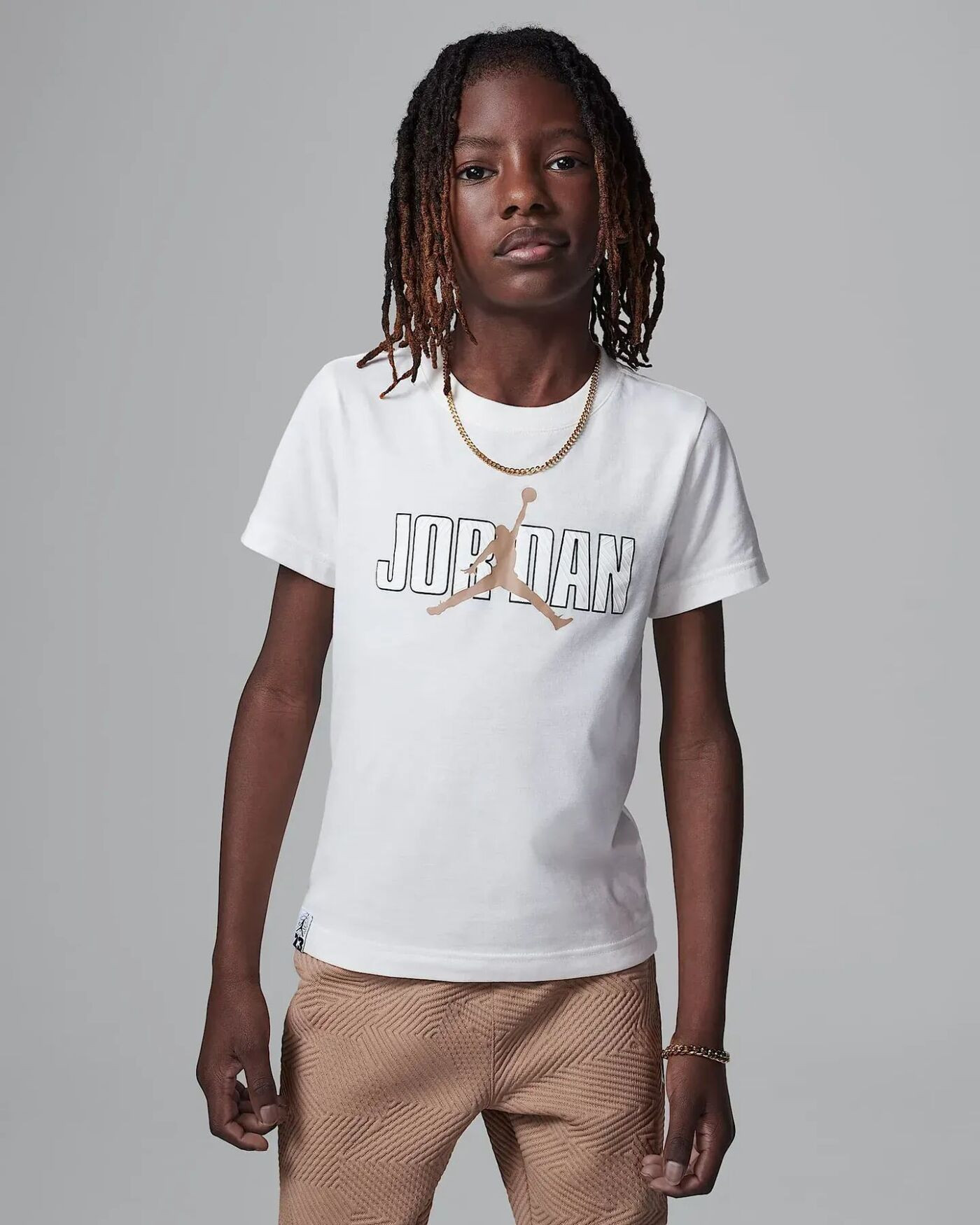 Костюм спортивний дитячий Air Jordan Sneaker School White/Brown 85D722-J34