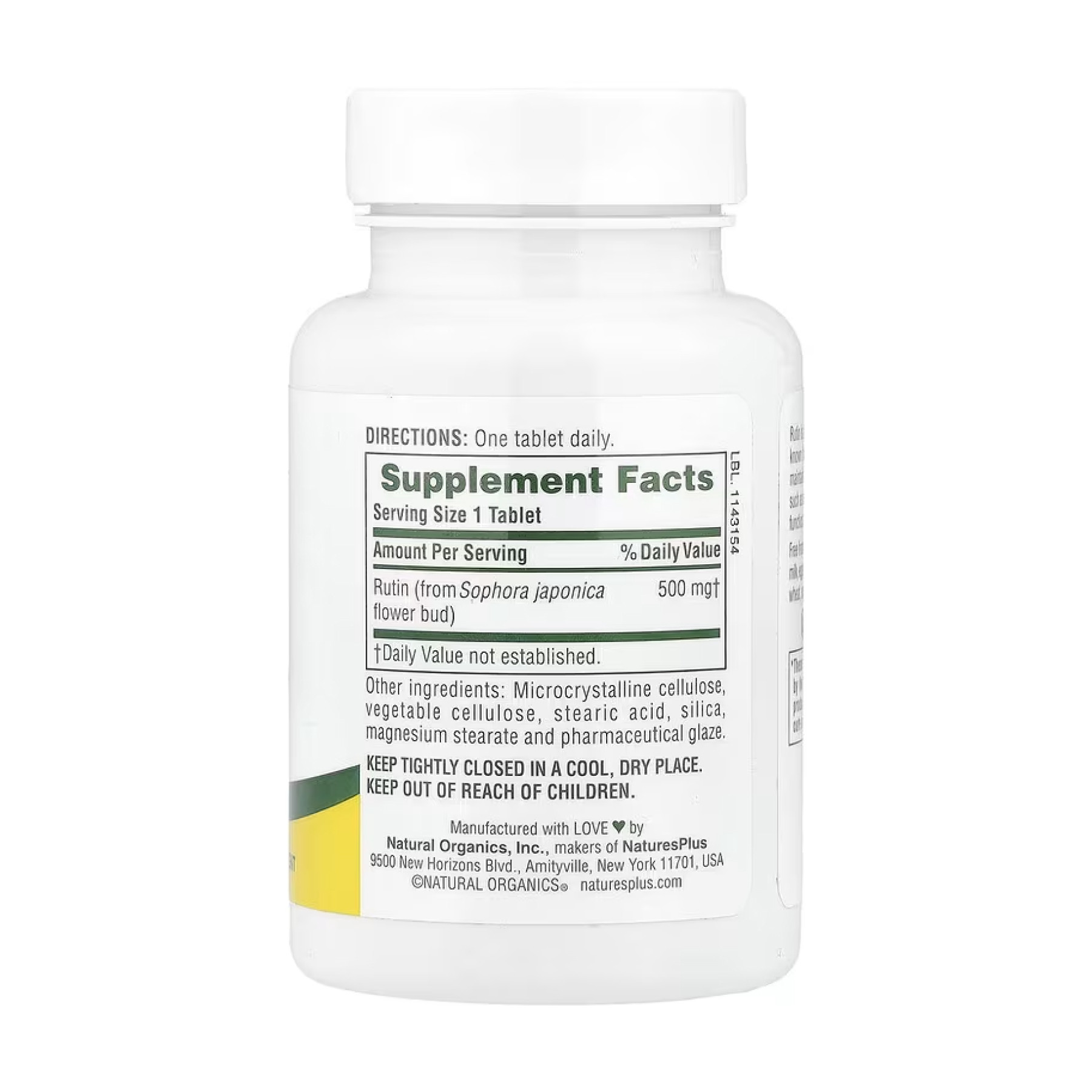 Таблетки Nature's Plus Rutin 500mg - 60 tabs 2023-10-5223