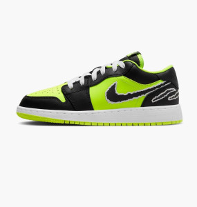 Кросівки Jordan 1 Low SE Black Cat Volt (GS) DX6666-701