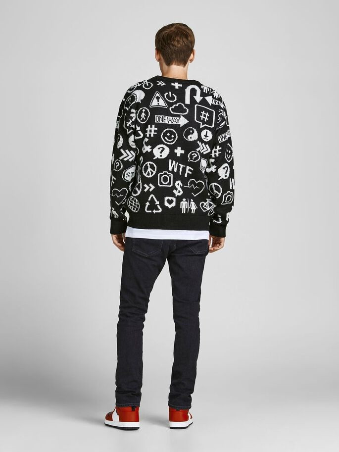 Пуловер JORINFO KNIT CREW NECK KA KNT21 12206845-Black-Fit:WIDE Jack&Jones XL Чорний 12206845-BLACK-FIT:WIDE