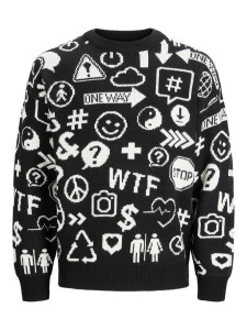 Пуловер JORINFO KNIT CREW NECK KA KNT21 12206845-Black-Fit:WIDE Jack&Jones XL Чорний 12206845-BLACK-FIT:WIDE