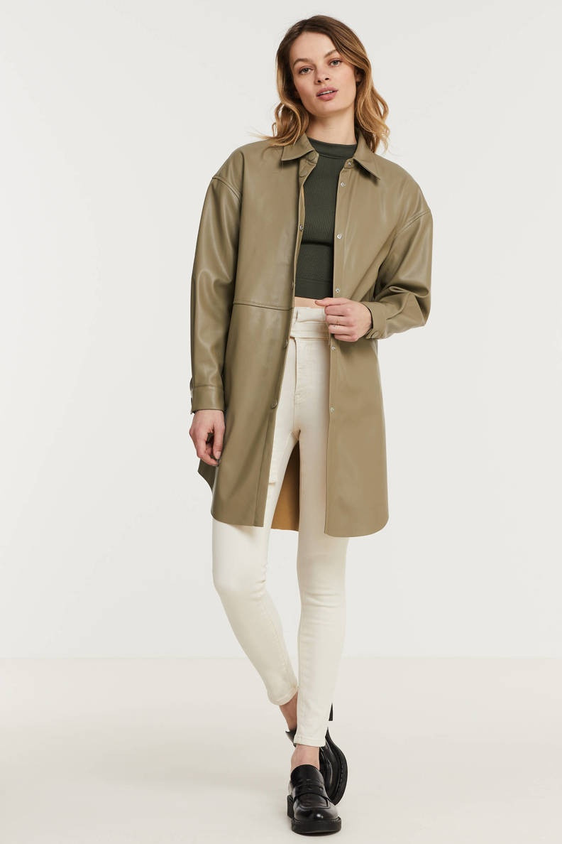 Куртка ONLSIA FAUX LEATHER SHACKET CC OTW 15242272-Mermaid ONLY M Хакі 15242272-Mermaid
