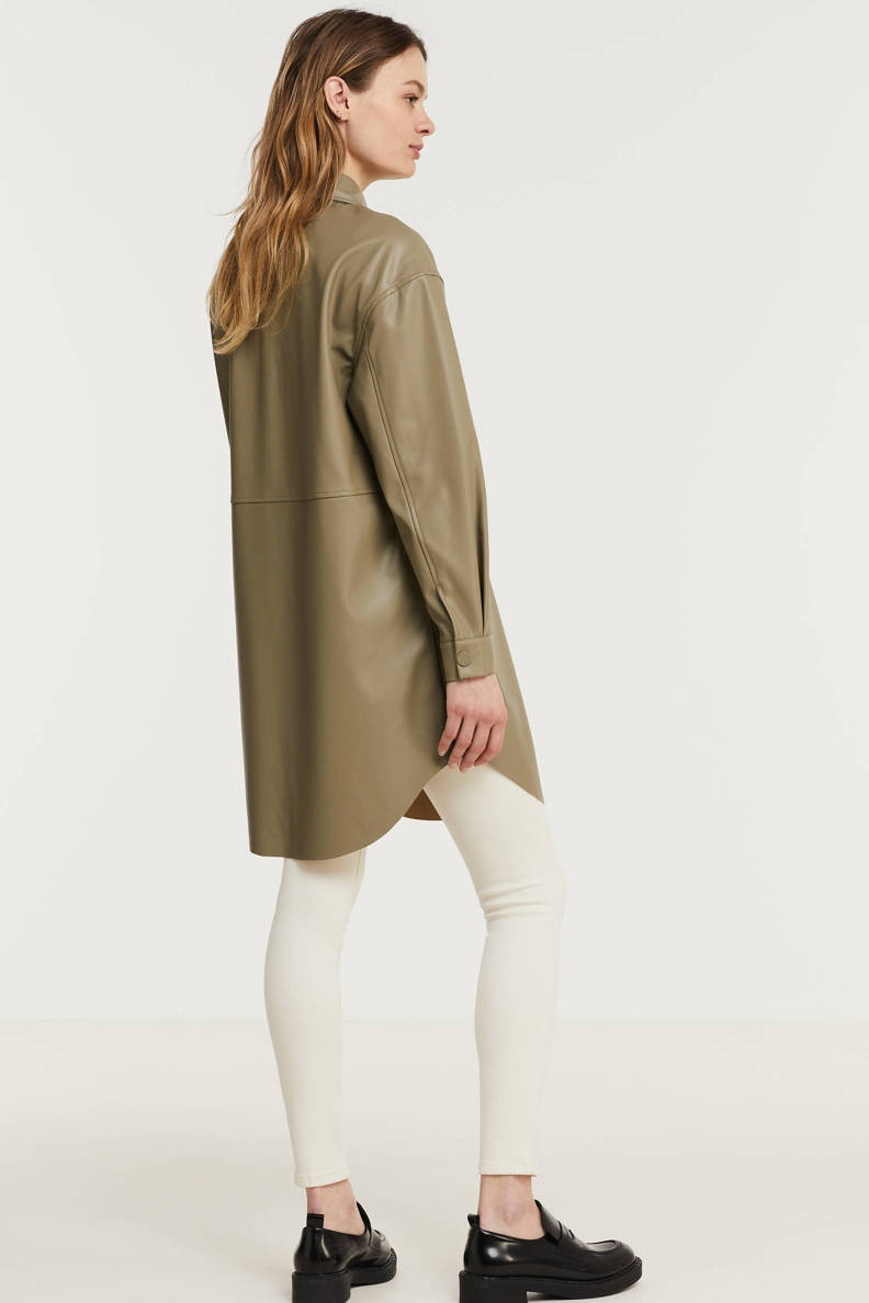 Куртка ONLSIA FAUX LEATHER SHACKET CC OTW 15242272-Mermaid ONLY M Хакі 15242272-Mermaid