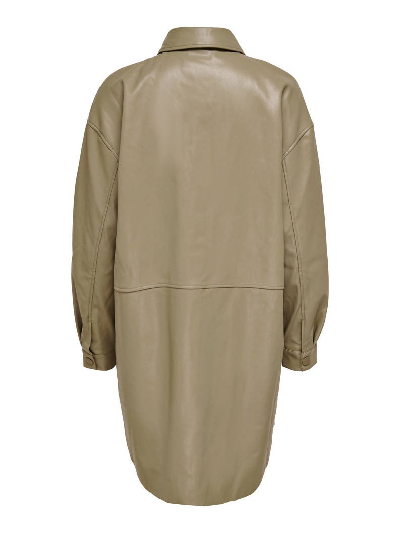 Куртка ONLSIA FAUX LEATHER SHACKET CC OTW 15242272-Mermaid ONLY M Хакі 15242272-Mermaid