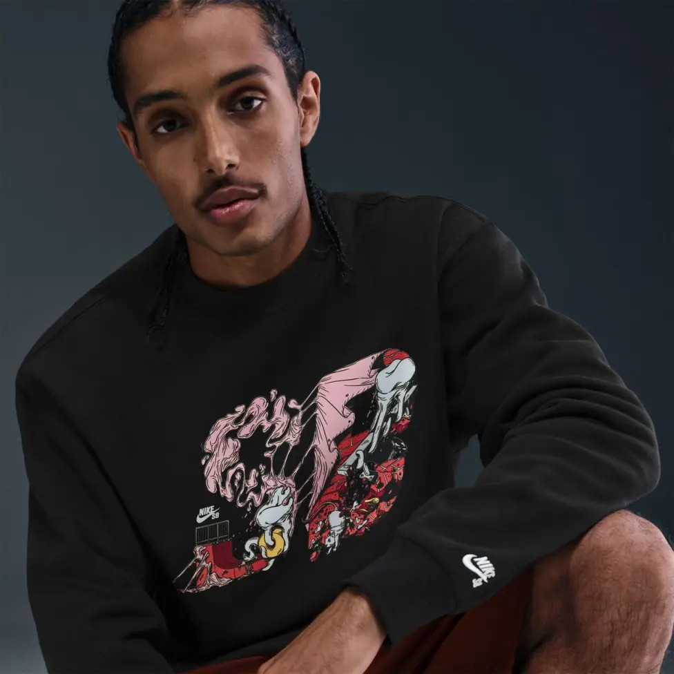 Світшот чоловічий Nike Flc Po Crew Black HQ9010-010