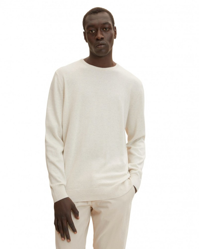 Кофта basic crew neck sweater 1027661-30318 Tom Tailor XXL Білий 1027661-30318
