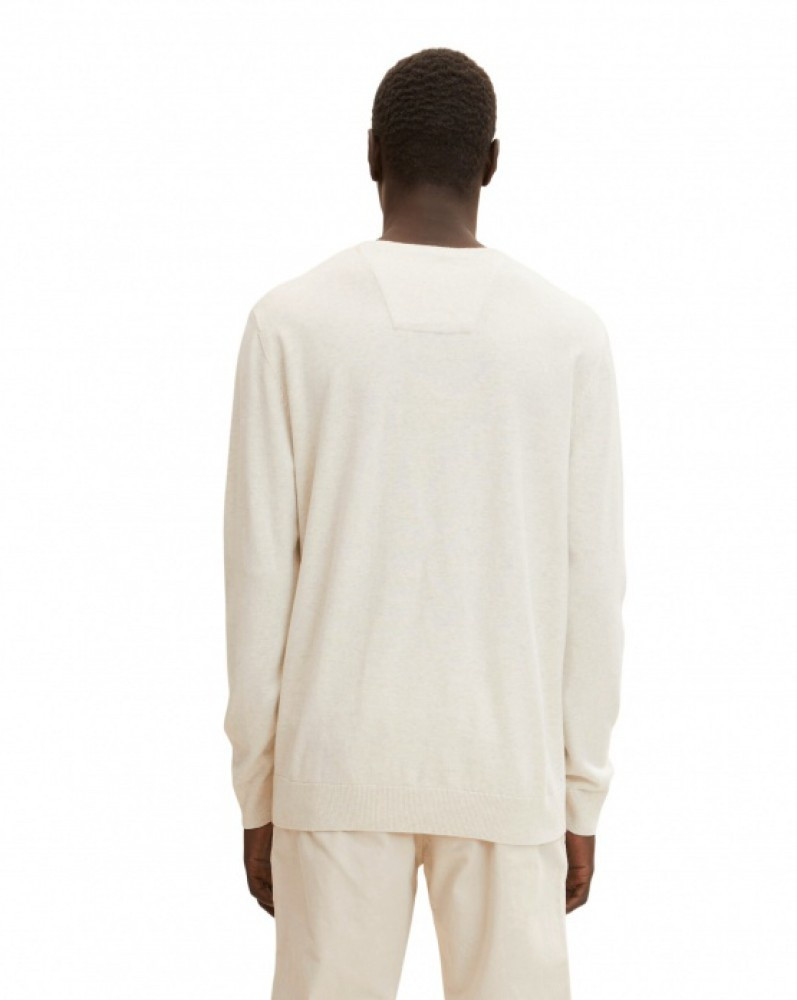 Кофта basic crew neck sweater 1027661-30318 Tom Tailor XXL Білий 1027661-30318