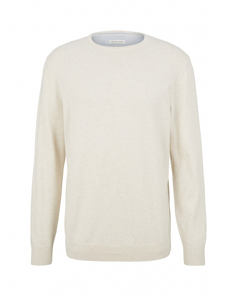 Кофта basic crew neck sweater 1027661-30318 Tom Tailor XXL Білий 1027661-30318