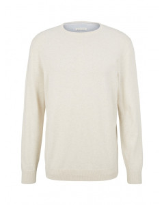 Кофта basic crew neck sweater 1027661-30318 Tom Tailor XXL Білий 1027661-30318