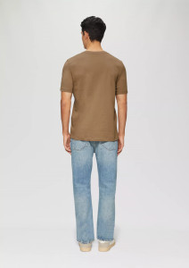 Футболка T-shirt à logo imprimé 2139909.84D1 s.Oliver L Коричневий 2139909.84D1