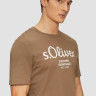 Футболка T-shirt à logo imprimé 2139909.84D1 s.Oliver L Коричневий 2139909.84D1