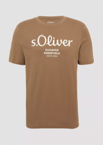 Футболка T-shirt à logo imprimé 2139909.84D1 s.Oliver L Коричневий 2139909.84D1