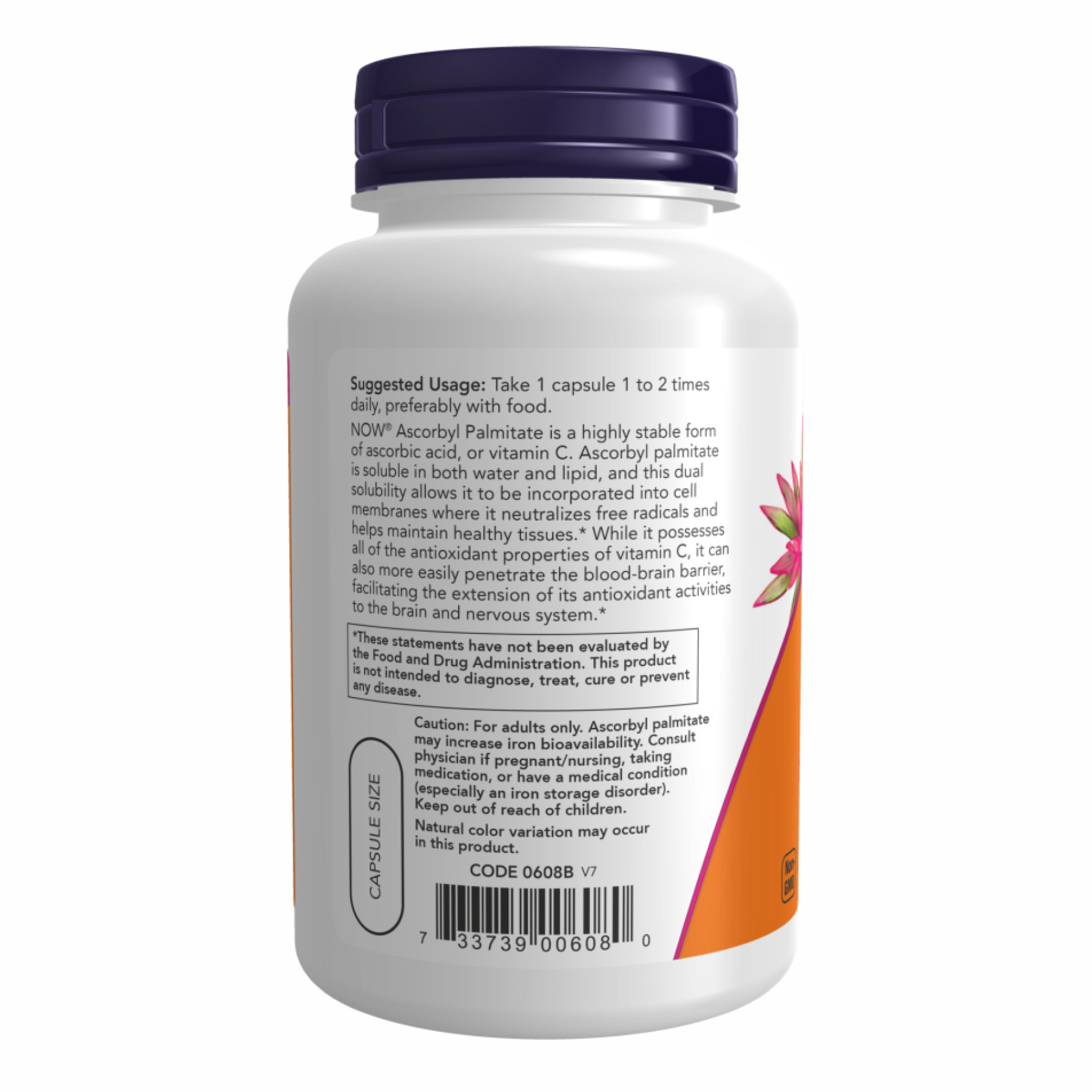 Таблетки Ascorbyl Palmitate 500 mg - 100 vcaps 2022-10-2569