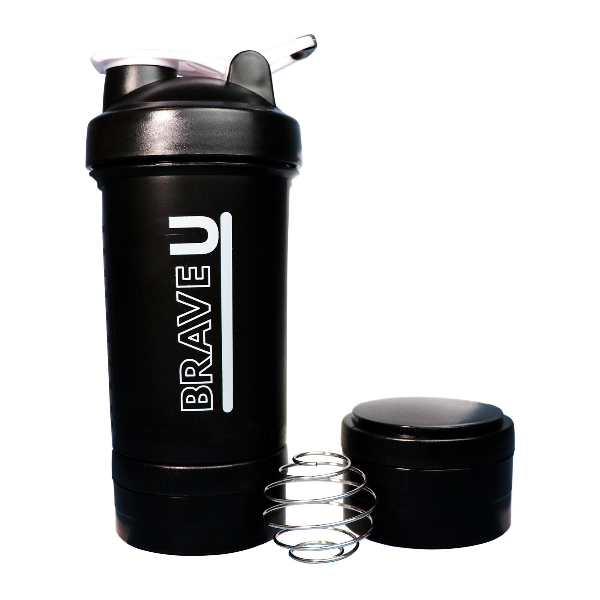 Шейкер Shaker with containers 3 in 1 - 600ml Black 2022-10-2339