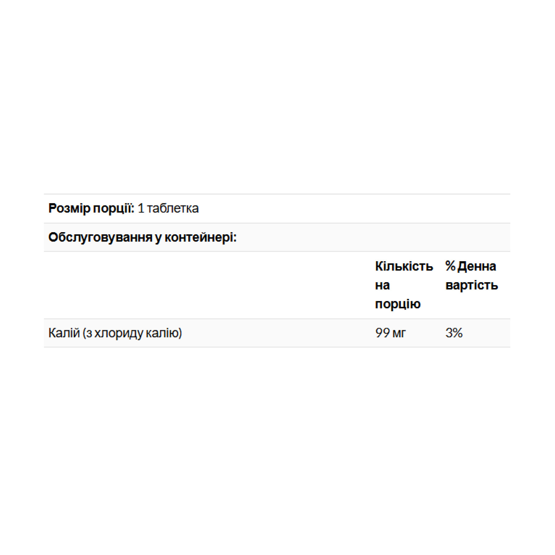 Таблетки KAL Potassium 99 Chloride - 100 tabs 2023-10-5195
