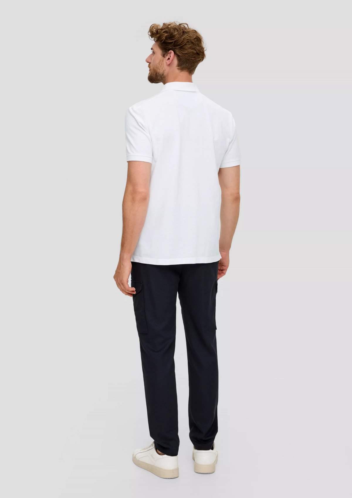 Поло cotton piqué polo shirt 2138262.0100 s.Oliver L Білий 2138262.0100
