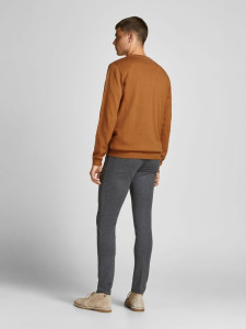 Пуловер JJEBASIC KNIT CREW NECK NOOS 12137190-Umber Jack&Jones S Коричневий 12137190-UMBER-DETAIL:TWI